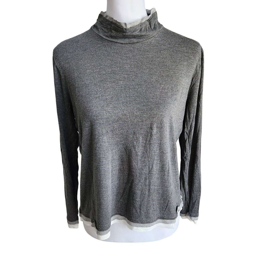 Crosby Gray Mock Neck Long Sleeve Layering Top Women's‎ Size L